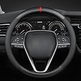 Carodi Carbon Fiber Leder Auto Lenkrad Abdeckung, Komfortabel und Anti-Rutsch,...