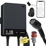 dé Typ 2 Wallbox 11kW mit APP und RFID, 6-16A 3-Phasen EV-Ladegerät 400V mit...