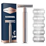 King C. Gillette Rasierhobel Herren, Rasierer + 5 Rasierklingen, Safety Razor...