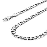 URBAN JEWELRY Klassische Herren Halskette 316L Edelstahl Silber Kette Farbe 46,...