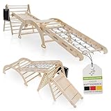 Juskys Kletterdreieck Movario Groß - Indoor Klettergerüst mit Rutsche &...