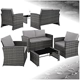 tectake Lounge Gartenmöbel Set Poly Rattan für den Garten, Möbel für den...