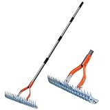 Walensee 15-Zoll-Rasenrechen mit verstellbarem Griff Effizienter, robuster...