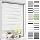 BelleMax Doppelrollo Klemmfix ohne Bohren & mit Bohren, 55x120cm(BxH), Weiß,...