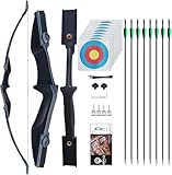 Recurve-Bogen-Set mit 8 Pfeilen, 30-40 lb Bogenschießen-Takedown-Bogen für...