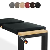 Lycce Bankauflage Klemmkissen 2 Leisten, Sitzkissen Kunstleder schwarz,...