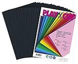 PLAY-CUT Tonpapier A4 Schwarz (130g/m2) | 20 Bogen Din A4 Papier zum Basteln...