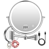 Amelar Kosmetikspiegel mit Beleuchtung, 2000mAh Wiederaufladbar 1X/20X...
