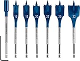 Bosch 7x EXPERT Self Cut Speed Flachfräsbohrer-Sets (für Weichholz,...