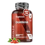 Guarana Kapseln - 4800mg reiner Guarana Extrakt - 180 Kapseln - Für...