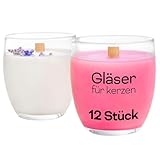 KONZEPT Kerzengläser 225 ml, 12 er Kerzen Gläser leer zum gießen,...