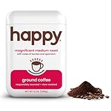 Happy Coffee Medium Roast Gemahlener Kaffee, 340 ml, Noten von Beeren und...