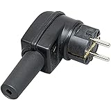 Kopp 178216054 Schutzkontakt-Vollgummi-Winkelstecker mit Knickschutztülle
