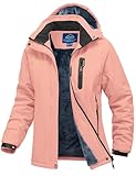 YSENTO Damen Winterjacke Wasserdicht Skijacke Softshelljacke Warm Gefüttert...