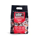 Weber Grill-Briketts (3kg Sack), für Lange und konstante Glut, optimal für...