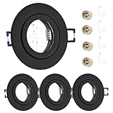 GeyouLux 4x LED Einbaustrahler 230V IP44 Rahmen mit GU10 Fassung, Aluminium...
