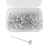 oupados 100 Stück Dekonadel mit Diamant Blumenstrauß Pins Stecknadeln Lang mit...