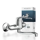 SCHÜTTE 36760 ORAZI Wandwasserhahn Chrom, Wand-Spültischarmatur 360°, ideal...