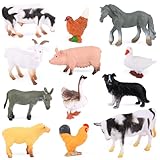 MXTIMWAN 12 Stück Sehr Klein Bauernhof Tierfiguren, Mini Bauernhof Tierfiguren,...