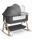 COMOMY 3-in-1 Babybett, Beistellbett Baby, Stubenwagen Baby mit Rollen inkl....