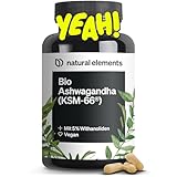 natural elements Bio-Ashwagandha – KSM-66® Premiumrohstoff (180 Kapseln mit...