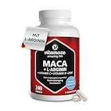 Maca Kapseln hochdosiert + L-Arginin + Vitamine + Zink, 240 Kapseln, Pulver aus...