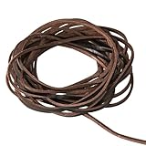 yumcute Lederband Kette, 3mm×3m Lederriemen Meterware Echtes Leder, Braun...