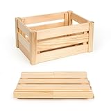 PINEEA Klappkiste aus Holz - Holzkiste Klein - Obstkiste Holz – Dekokiste 34,5...