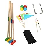 Ansobea Krocket Spiel, 2-4 Spieler Croquet Set, Krocketspiel mit Tasche, Kinder...