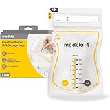 Medela Easy Pour Einweg-Muttermilchbeutel 210 ml – Auslaufsicheres Design mit...