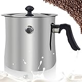 1.5L Milchtopf mit Deckel, Milchkochtopf aus Edelstahl mit Pfeife & Bakelitgriff...