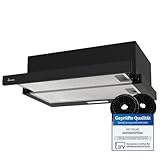 KKT KOLBE Dunstabzugshaube 60 cm | Schwarz | Abluft | Umluft | Einbauhaube |...