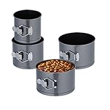 Relaxdays Springform Set, 4-teilig, Ø 12, 14, 16, 18 cm, Carbonstahl,...
