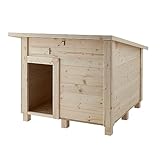 VOSS.PET Hundehütte aus Waldkiefernholz mit Flachdach, Milou 80x80x65cm,...