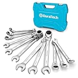 DURATECH 12-teilig Gelenk-Ratschenschlüssel-Satz, Gabelschlüssel...
