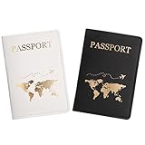 umorismo 2 Stücke Passport Holder, Reisepasshülle, Kunstleder Reisepasshülle...