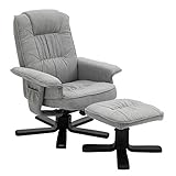 IDIMEX Relaxsessel Charly mit Hocker drehbar neigungsverstellbar grau [Max....