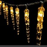 KINGCOO 40LED Eiszapfen Lichterkette Außen und Innen, Wasserdicht 6M LED...