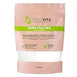 GreatVita MSM Pulver 1000g | 99,9% rein/Premium Qualität/Methylsulfonylmethan,...