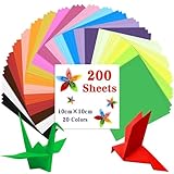 200 Blatt Origami Papier 10 x 10 cm, Caianwin 70 g/m² 20 Farben Buntes Papier...