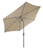 Spetebo Alu Sonnenschirm 250 cm mit Knickgelenk + Kurbel - beige - Martktschirm...