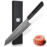 TIVOLI Damaszener Kiritsuke Messer - 8 Zoll Professionelles Handgeschmiedetes...