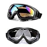 KUYT 2 Stück Ski Snowboard Brille, UV-Schutz Goggle, Motocross Brille...