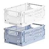 Pmueuff 2 Stücke Klappbox, 25 x 16 x 10cm Aufbewahrungskorb Faltbar Groß...
