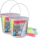 Westcott Straßenmalkreide (2er Set) | 20 Stück bunte Straßenkreide für...