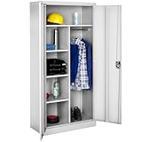 tectake Aktenschrank, Spind Schrank, Mehrzweckschrank, Garderobenschrank mit...