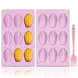 GlasFlength Madeleine Backformen Silikon, 2 PCS Madeleines Bärentatzen Backform...