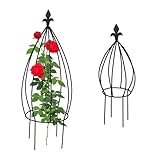 Relaxdays Rankhilfe, 2er Set, Zwiebelform, Ranksäule Kletterpflanzen, Metall,...