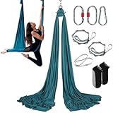 VEVOR Aerial Yoga Hängematte Set 5 x 2,8 m, Grün Air Fliegen Schaukel, Hammock...