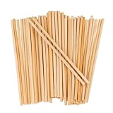 Ideen mit Herz Holzstäbe | 50 Stück | rund | 13,8 cm lang | Ø 4 mm | glatt...